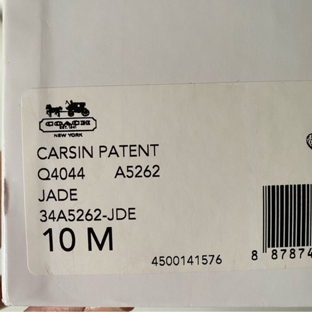 Coach Carsin Green Patent Leather Ballet Flat Loafer 10 NIB - Picture 2 of 16